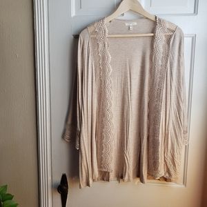 Maurices Cream Cardigan Lace Size M